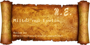 Miltényi Evelin névjegykártya